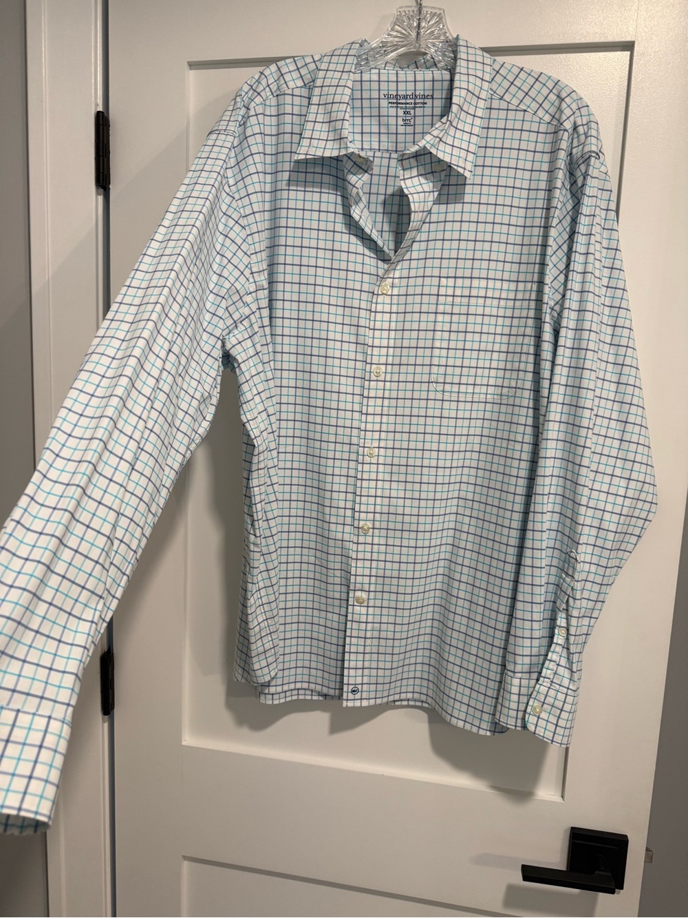 Vineyard Vines Performance Cotton Men’s White, Blue & Purple Dress Shirt XXL